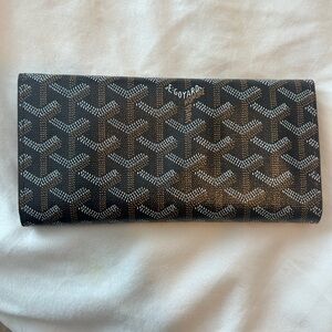 Faux Goyard Black and Tan Women's Wallet